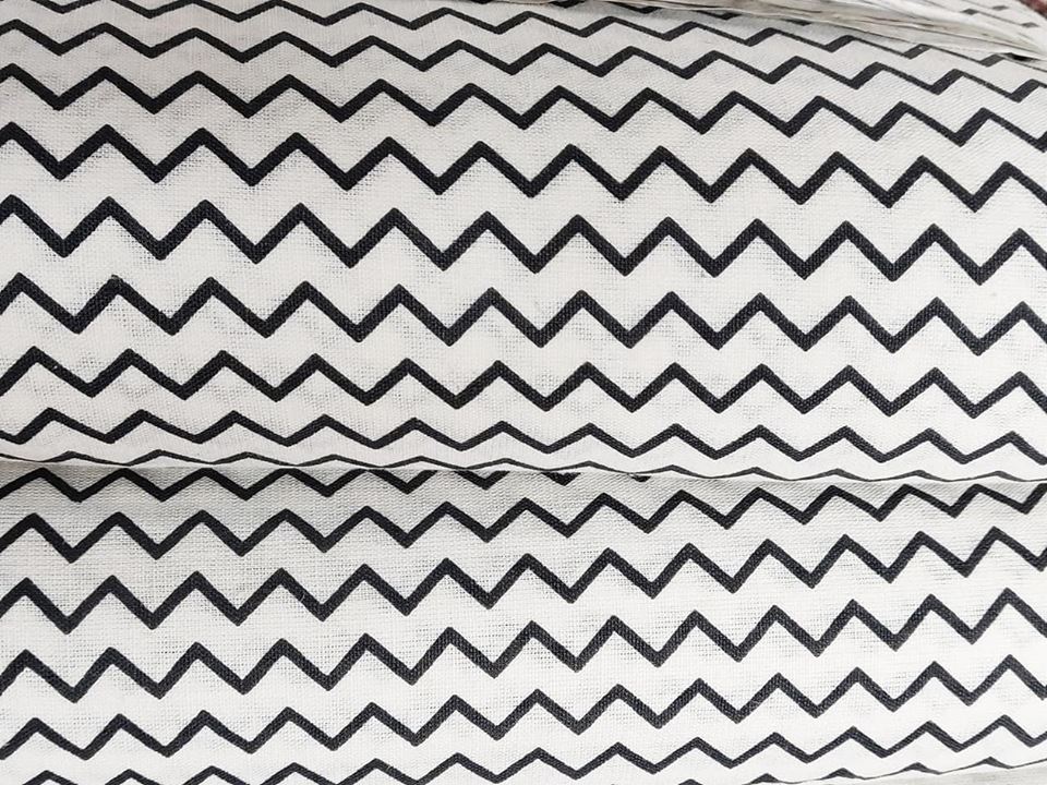 Grey Printed Cotton Flax Fabric